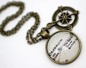 Map Jewelry, Lord of the Rings 'The Dark Tower and Mount Doom' Book Page Necklace