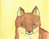 Red Fox Drawing Print - Part of Woodland Set