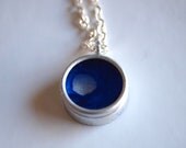 Small Cobalt Blue Circle Necklace