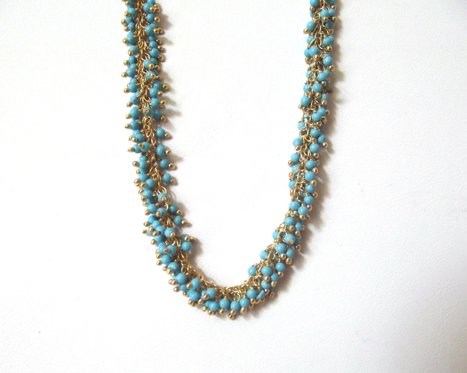 Turquoise Beaded Chain Necklace