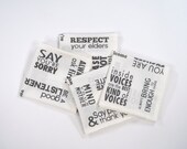 Cotton Napkins, Set of Four, Hand Printed in Manners
