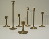 Vintage Set of 7 NIB Brass Candle Holders