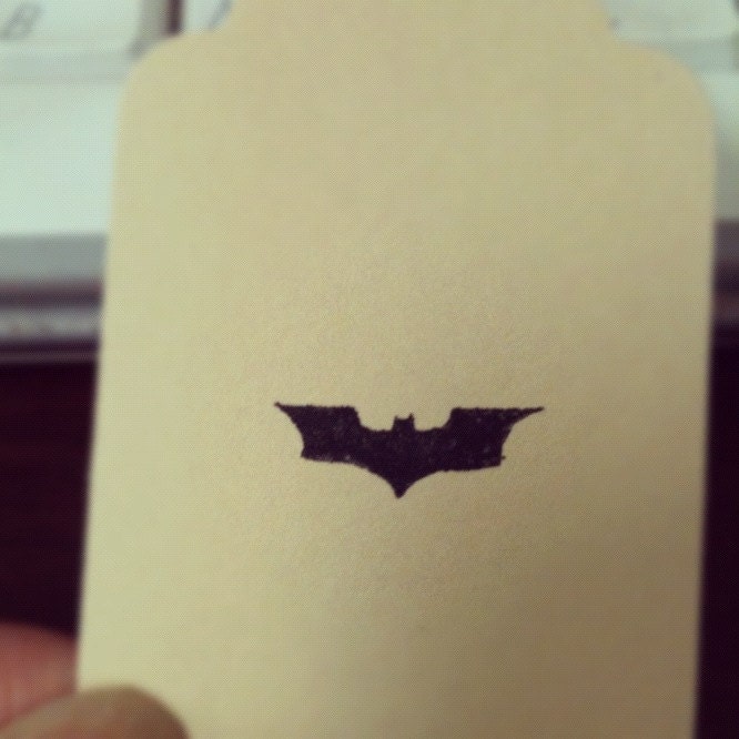 Dark Knight Logo Batman Rubber Stamp - Small 0.75"
