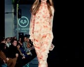 RESERVED - Eco Fashion Amber Print chiffon silk long dress