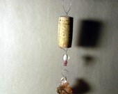 Wine Cork & Seashell Beaded Ornament - Gift for Wine Lover