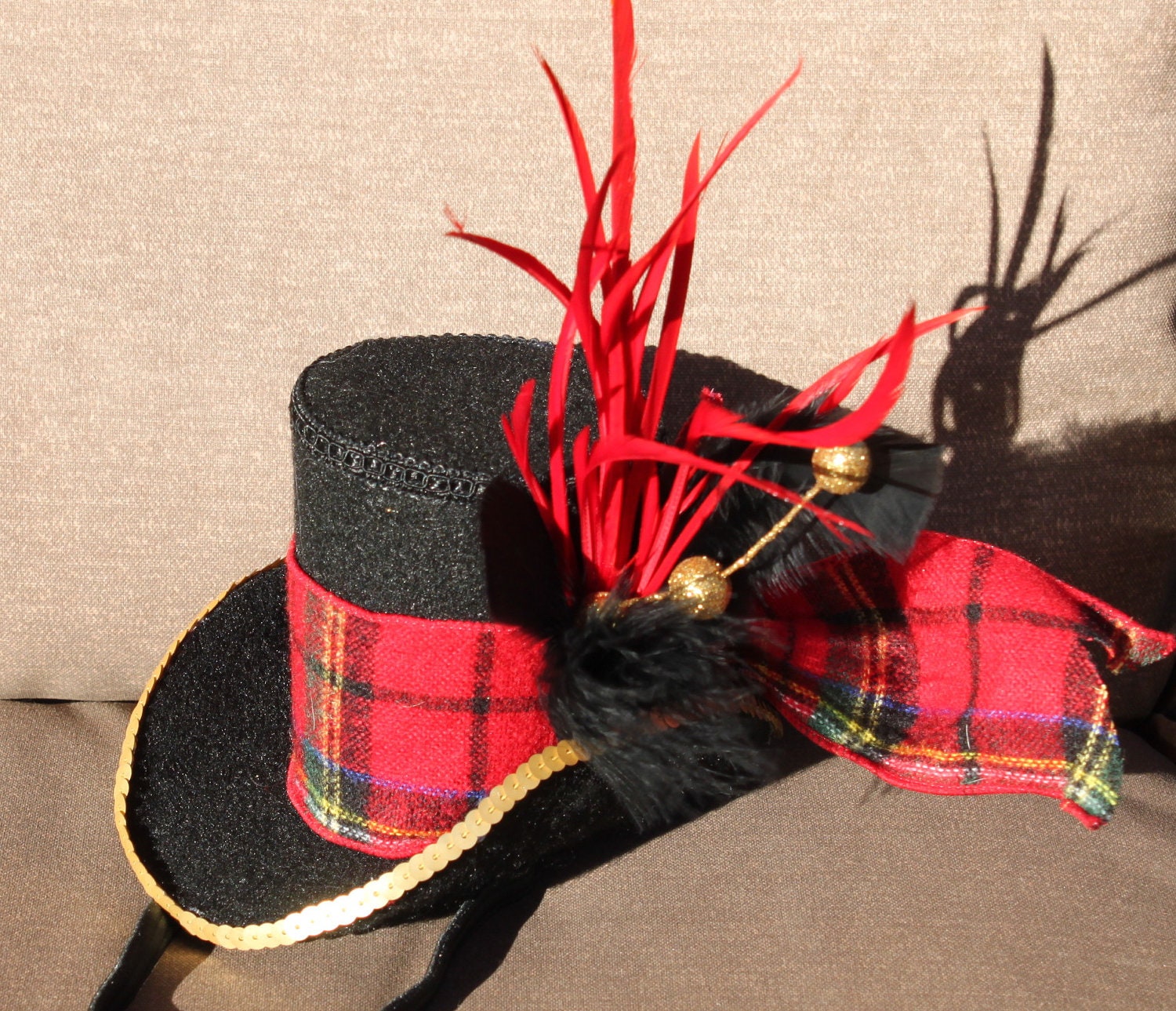 Mini Top Hat "KENTUCKY" a Top Hat For Birthday, Mad Hatter, Circus, Boy Hat, Winter Hat, Holiday Hat - Photo Prop - Krown Kreations