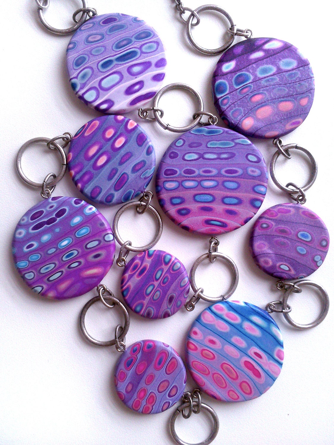 Polymer Clay Necklace Purple Lovers