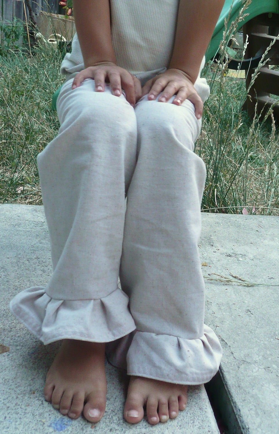 Organic and Hemp Girls Ruffle Pants, 2-10 years