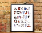 London Print London A - Z Typographic Screenprint
