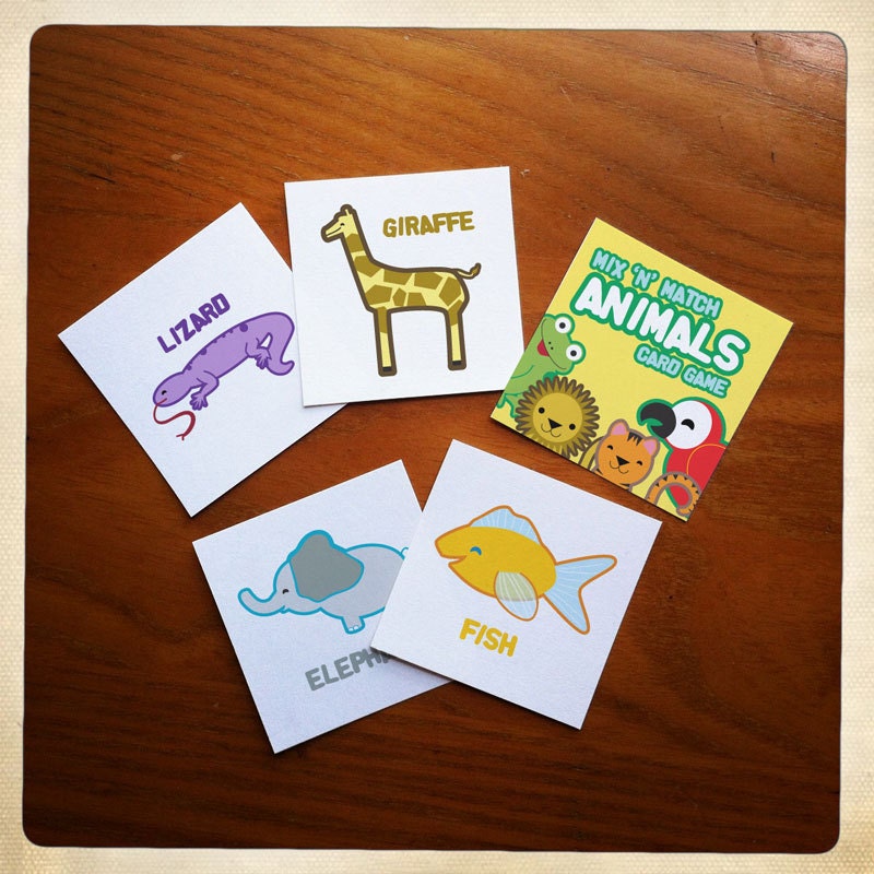 Cute Animals Mix 'n' Match  Memory Game 20 cards Childrens Kids Early Learning