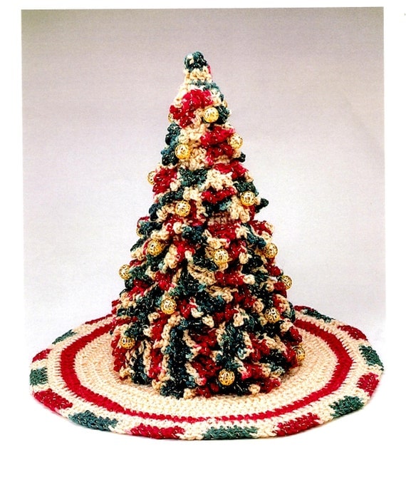 Crochet Victorian Christmas Pine Tree and Skirt by LetsCoverIt