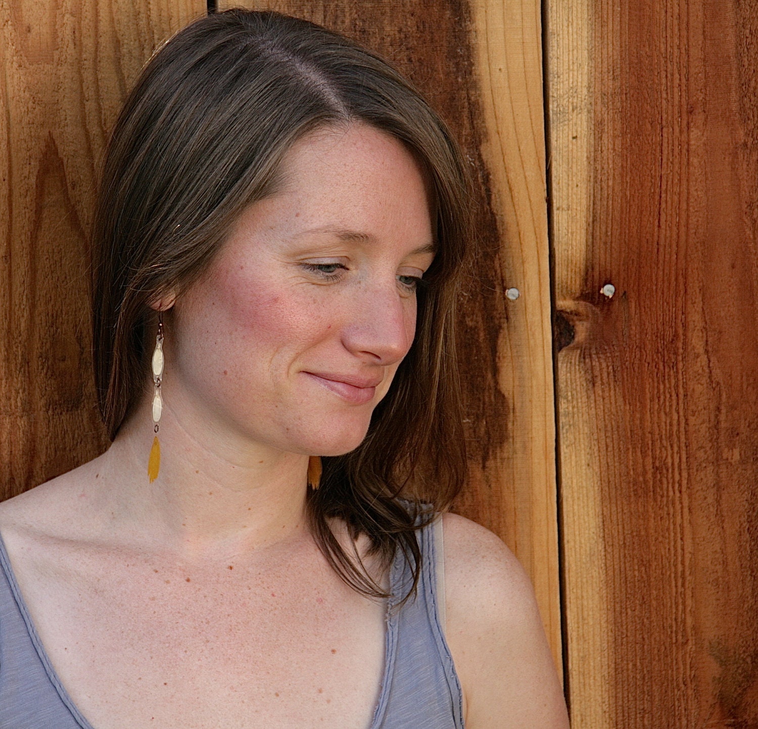 Yellow Daisy & Orange Coreopsis Pressed Flower Petal Earrings