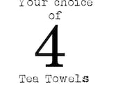Four Flour Sack Tea Towels