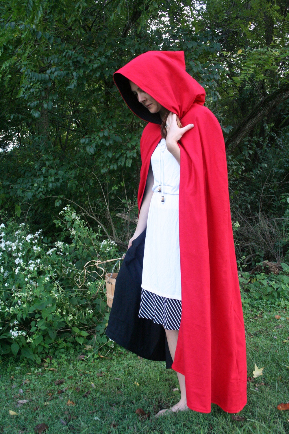 Red/Black Reversible Hooded Cloak
