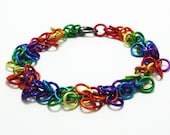 Chainmaille Bracelet: Shaggy Loops in LGBTQ Pride / Rainbow Colors