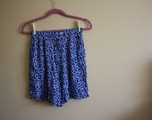Vintage Blue Floral High Waist Shorts Sz. S/M/L