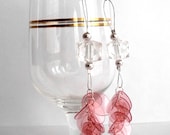 White & red recycled plastic earrings - upcycled jewelry, eco friendly, sustainable, dangle earrings