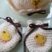 Hand Crochet Duck Applique Hat & Mittens for 13" heads