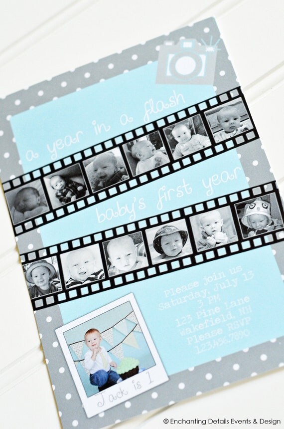 YEAR in a FLASH Printable Birthday Party INVITATION Il_570xn