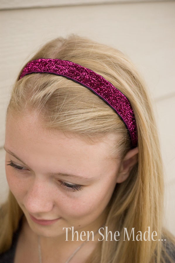 No Slip Sparkle Glitter Headbands - pick your color