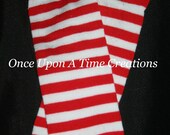 Red and White Candycane Legwarmers -  Photo Prop  - Great For Newborn Girls Baby Infant or Toddlers - Stripe Leg Warmers