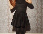 50s Style LBD - Little Black Dress In Organic Cotton & Bamboo - Custom Made