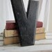 vintage metal marquee letter V