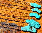 Turquoise Slab pendant necklace - also available in white - brass - gold - silver - copper - gun metal