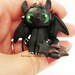 Toothless Figurine/Charm- Polymer clay Hand scupted, Hand painted