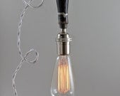 Vintage Style Trouble Light Fixture - Hanging Edison Bare Bulb Task Pendant Lighting - Minimalist Modern Lamp