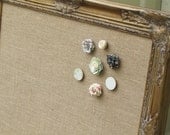 22x26 ornate, shabby chic gold FRAMED BURLAP MAGNET board, memo board, organize, the charming wall