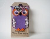 Miss Owl Hand Embroidered Felt Applique Brooch