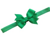 You choose color -  headband with 3 inch bow, baby headband, newborn headband, bow headband