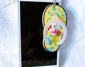 CLEARANCE SALE Hello Kitty Flip Flop Cell Iphone Anti Dust Plug Handmade Charm Jewelry