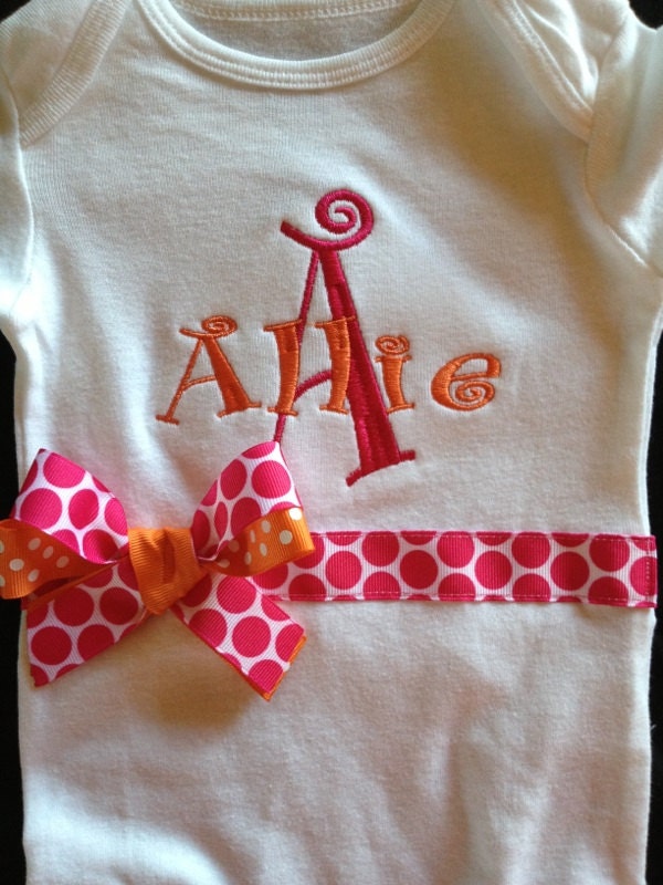 Custom Personalized Monogrammed Onesie ...Bodysuit  for BaBy GiRl