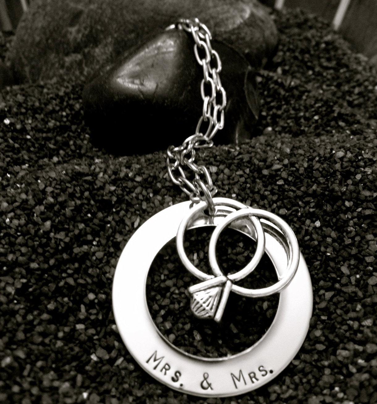 Mrs. & Mrs. charm necklace
