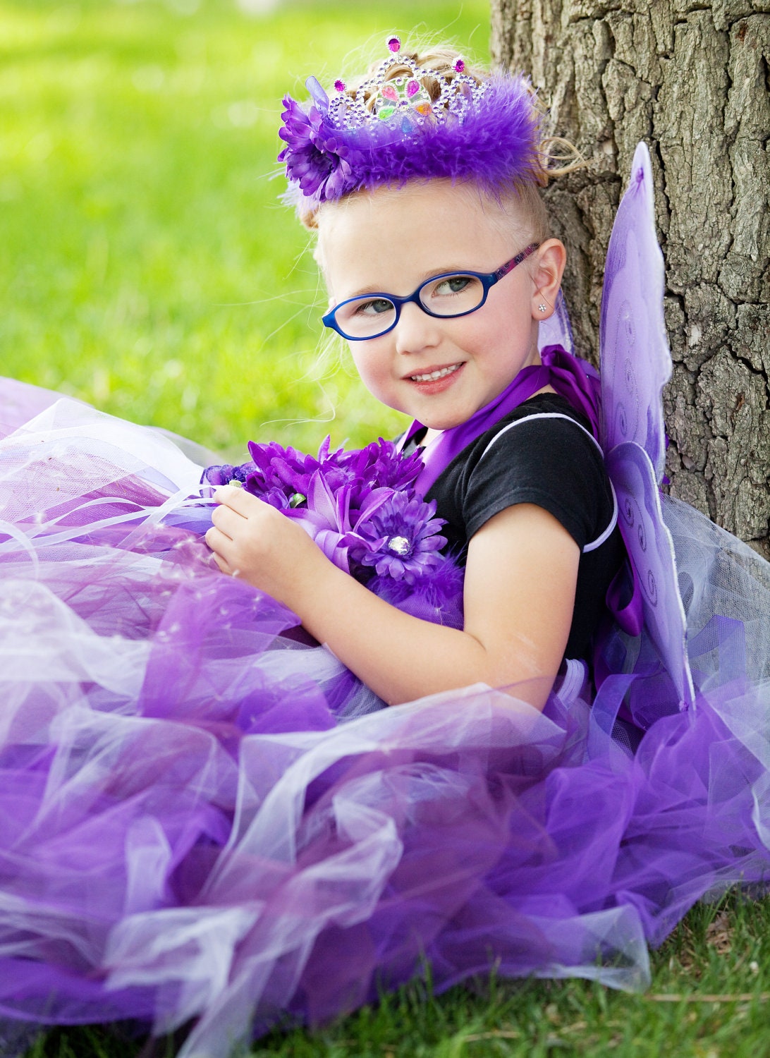 OLIVIA  Fairy Princess - Halter Top Halloween Costume, Dress Set Includes, Dress, Fairy Wings & LED Crown. Sizes 12-24 2T 3T 4T 5T 5/6 7/8