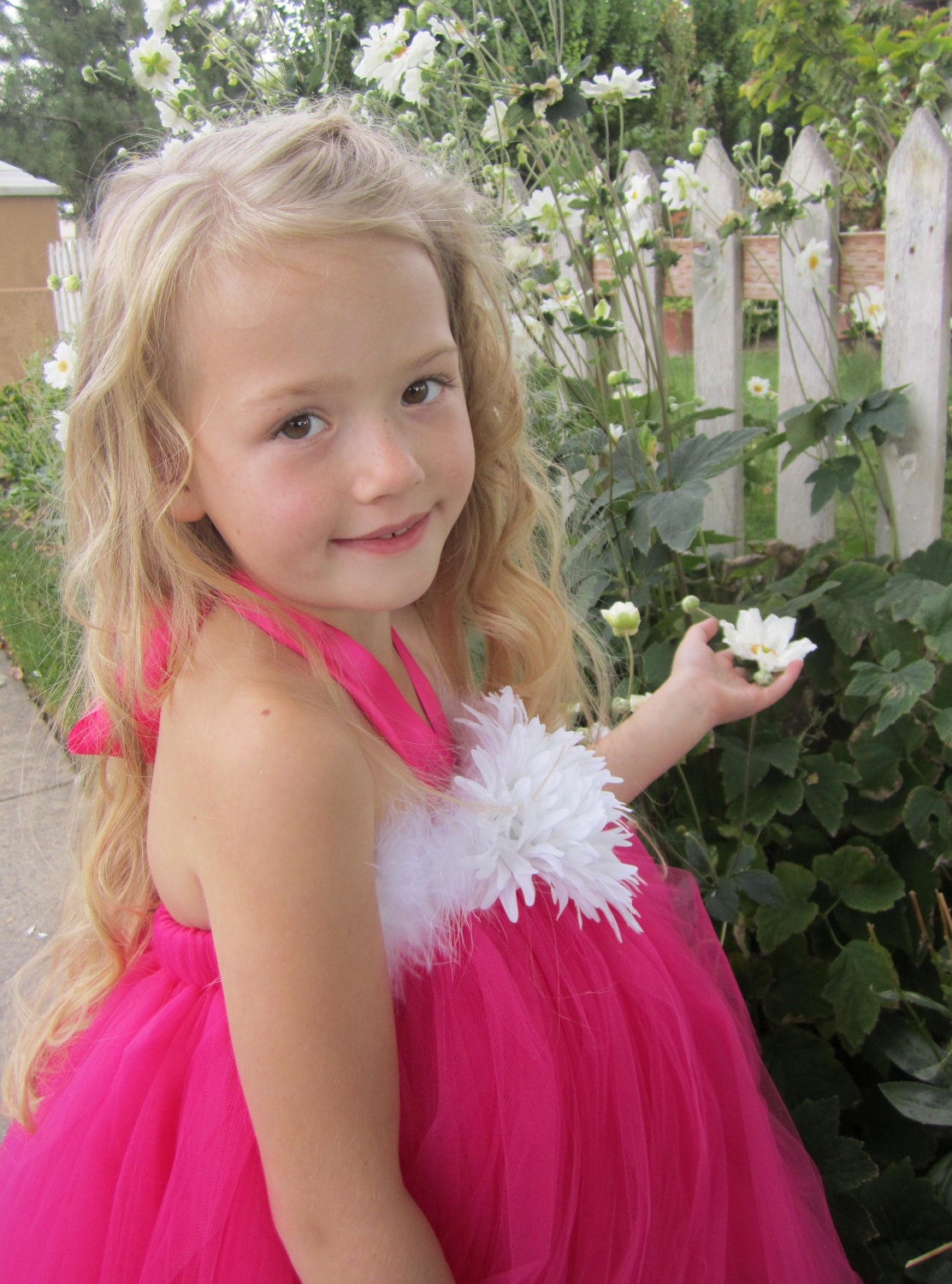 PRECIOUS HOT PINK Tutu Dress Set, Includes Halter Top Tutu Dress and Flower Clip Sizes - 0 3 6 12 18 24 2t 3t 4t