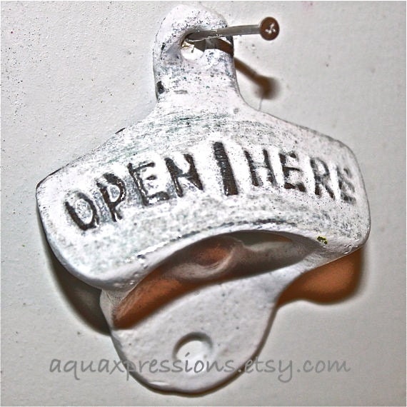 Snowball White Bottle Opener /Cast Iron /Vintage, Retro Feel /Kitchen, Man-cave, Game Room, Patio, Hangout /Metal Wall Decor