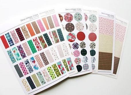 Deco Vintage Stickers Labels Garden, Multicolored, Flowers
