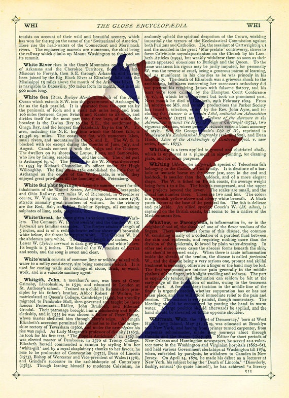 Jubilee Queen with Union Jack Flag Dictionary Art Print Vintage Upcycled Book Page Poster