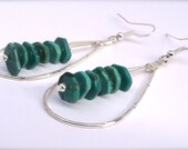 Tear Drop Turquoise Dangle Earrings w/ 925 Sterling Silver Earring Hooks
