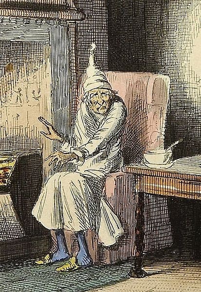 Christmas -  Scrooge from Charles Dickens A Christmas Carol   -  Vintage Image