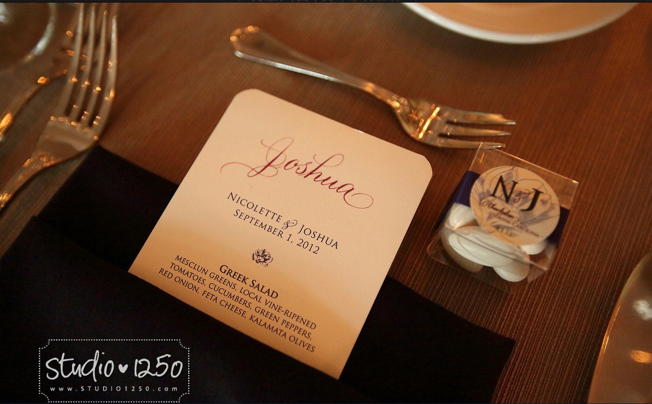 Wedding Menu Card / Place Card - DIY Printing