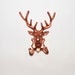 White Faux Taxidermy - Copper Cast Iron Deer Head Wall Hanging w/Hook - Chic and Trendy Home Decor
