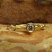 Diamond Vintage Engagement Ring, Yellow Gold Ring, Three Stone Wedding Band Gaudi