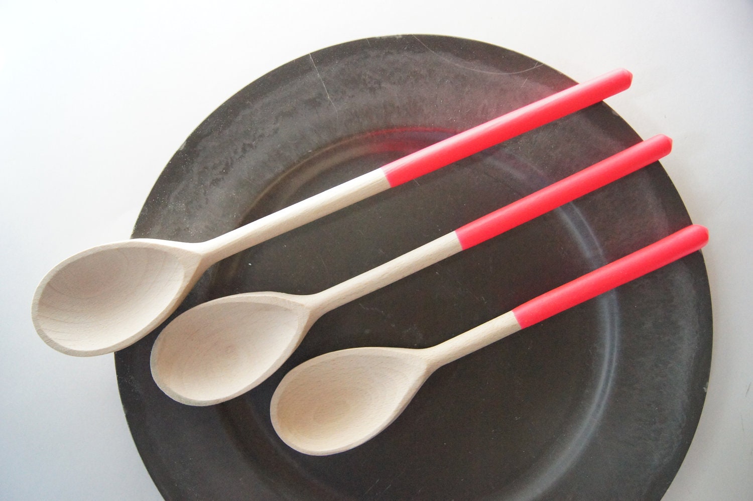 Wooden Spoons Set of 3: Neon Pink