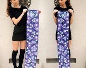 SALE Purple/blue abstact heart batik 100% cotton handmade wall hanging / table covering