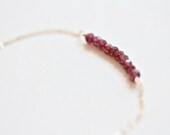 rhodolite garnet bracelet - gold or silver - simple delicate handmade jewelry by fancy lemon