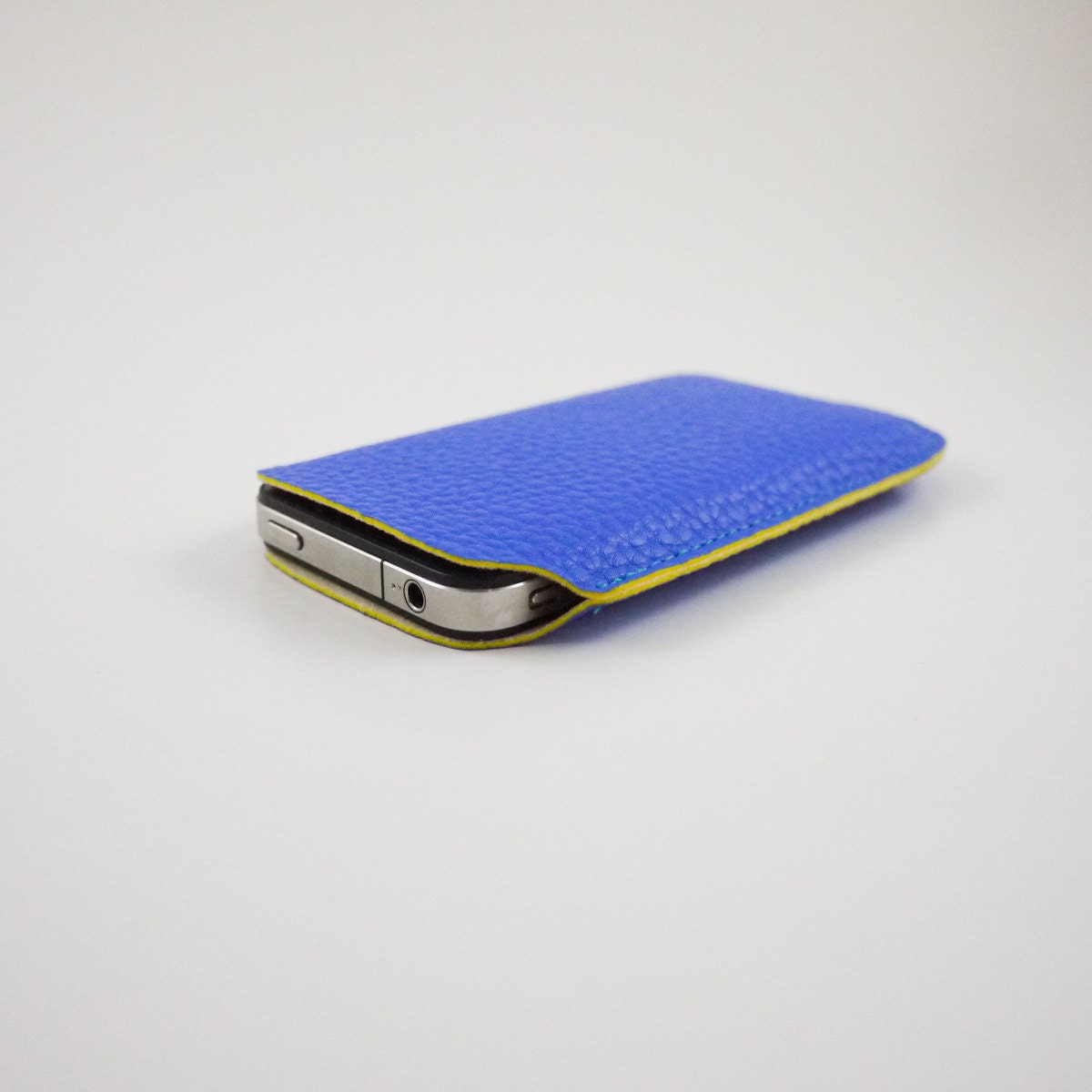 iPhone 4 Case, iPhone 4S Case,  iPhone 4 Cover, iPhone 4S Cover, iPhone Case -  Blue Faux Leather